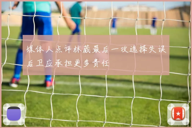 媒体人点评林葳最后一攻选择失误后卫应承担更多责任